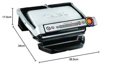 Tefal GC716D Kontaktgrill, Kunststoff, Schwarz, Metallisch, 401 x 229 x 450 mm (LxBxH)