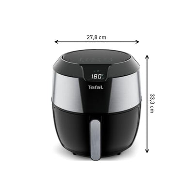 Tefal EY701D Heißluftfritteuse Easy Fry XXL | Air Fryer | 1850 Watt | 5,6 L für 8 Portionen | 8 automatische Programme | Digitales Display | energiesparend | gesunde Friteuse ohne Öl | Edelstahl