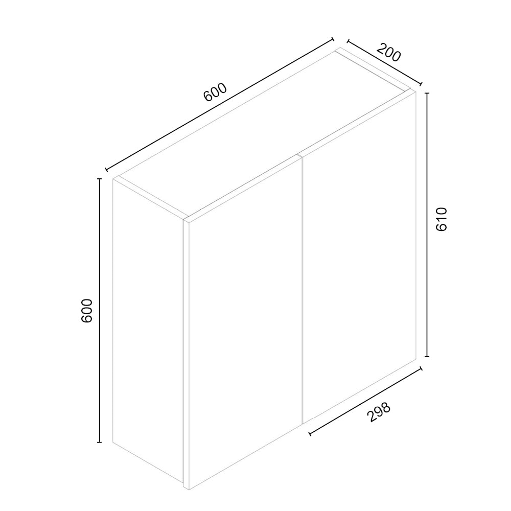 Hängeschrank 'Anna' in weiß für Badezimmer 60x20x60cm Flügeltüren