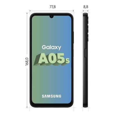 Samsung Galaxy A05s Smartphone (17,08 cm/6,7“-Display, 4G, 64GB/4GB Speicher, 50-MP Kamera, 5.000 mAh Akku, Android 13, Dual-SIM, ohne Vertrag), Schwarz