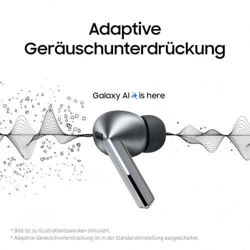 Samsung Galaxy Buds3 Pro Kabellose Bluetooth-Kopfhörer, Active Noise Cancelling (ANC), Adaptive Geräuschunterdrückung, 360 Audio, In-Ear-Kopfhörer mit Hi-Fi-Sound, White, Inkl. Anymode Clear Cover