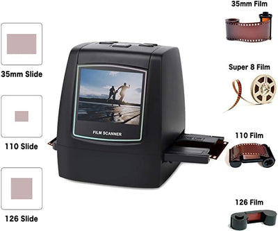 DIGITNOW! Film-Scanner Diascanner Tragbarer hochauflösender 22MP All-In-1-Film- und Diascanner für Super-8-Film, 35-mm-Dias und -Negative, 110 und 126 Film-zu-Digital-Konverter