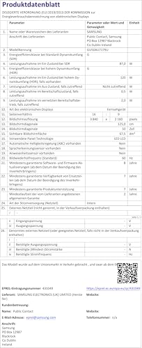 Samsung Crystal UHD 4K TV 50 Zoll (GU50AU7179UXZG, Deutsches Modell), HDR, Q-Symphony, rahmenloses Design, Smart TV [2021]