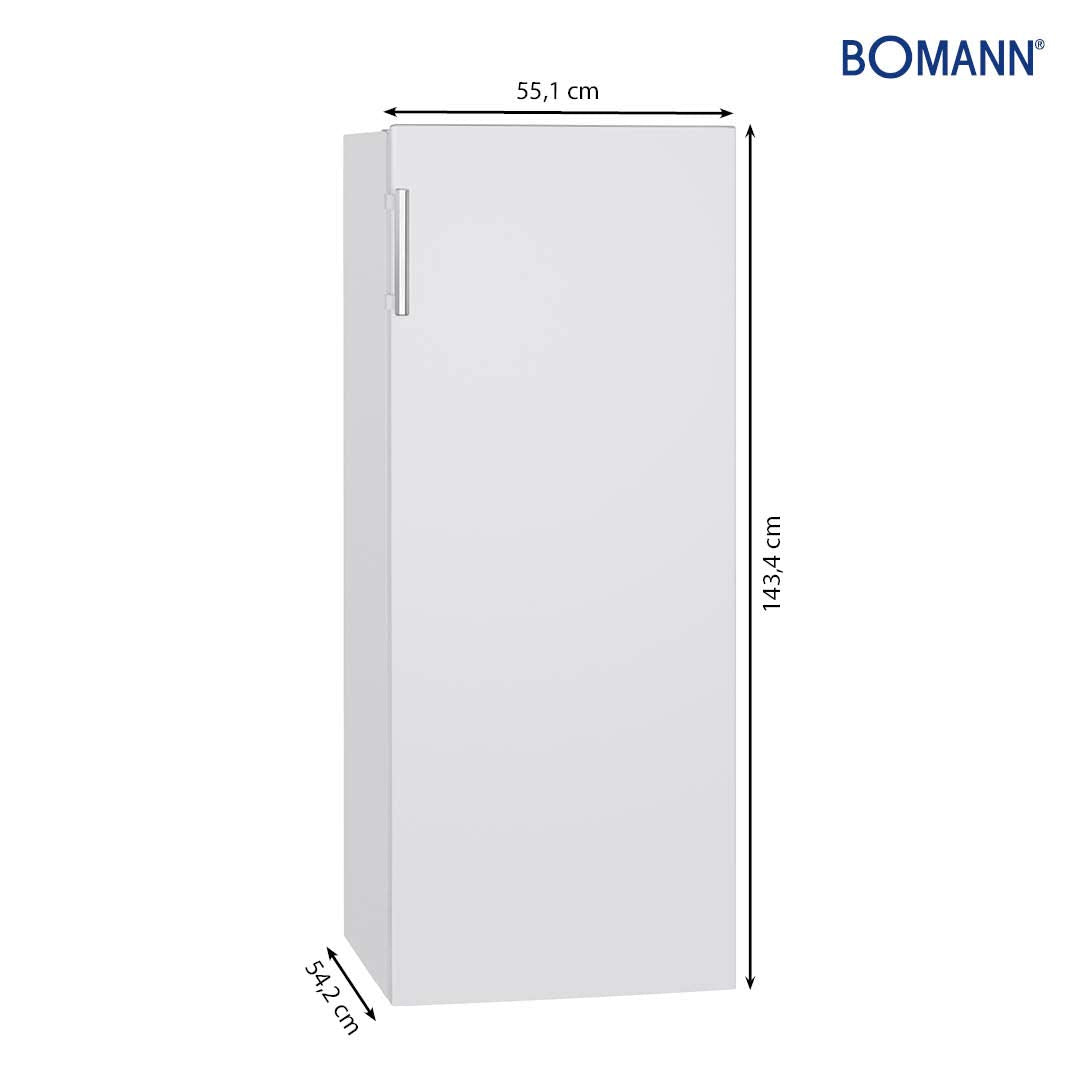 Bomann® freistehender Vollraumkühlschrank | Standkühlschrank groß 242 Liter | inkl. LED-Beleuchtung | ideal für Getränke und Lebensmittel | Türanschlag wechselbar | VS 7316.1 weiß