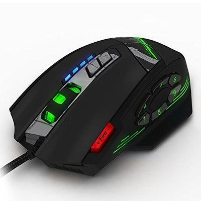 zelotes Gaming Maus,12 programmierbare Tasten RGB Gamer Maus,4000DPI Ergonomische Maus mit Kabel,USB Computer Maus,Gaming Mouse für PC,Mac,Laptop