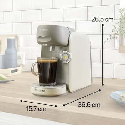 Bosch Tassimo finesse Kapselmaschine TAS167P, 70 Getränke, intensiverer Kaffee auf Kopfdruck, Abschaltautomatik, perfekt dosiert, platzsparend, 1400 W, crema