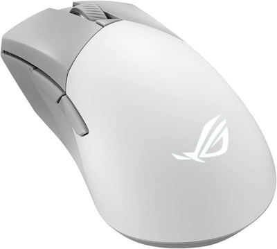 ASUS ROG Gladius III Wireless AimPoint White RGB Gaming Maus (optischer ROG AimPoint-Sensor, 36.000 DPI, 650 IPS, ROG Micro Switches, ergonomisch, 2,4-GHz, Bluetooth, USB, weiß)