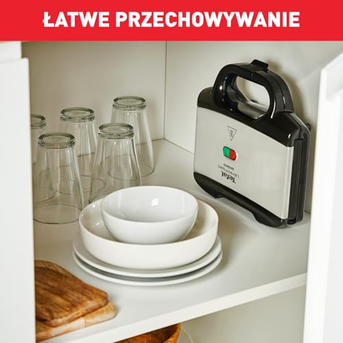 Tefal Ultracompact Sandwichmaker SM1552 | für dreieckige Sandwichtoasts | antihaftbeschichtete Platten | leichte Reinigung | kein Anbrennen | 700W | Sandwich-Grill | 26.5 x 12 x 26 cm