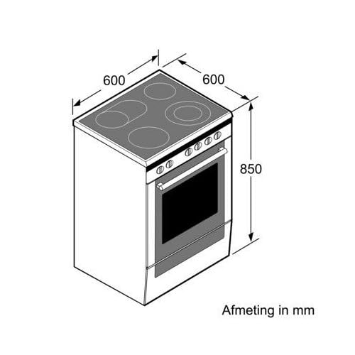 Bosch HKR39C250 Serie 4 Elektro-Standherd, 60 cm breit, EcoClean Direct Reinigungshilfe, 3D Heißluft Backen auf 3 Ebenen, LED-Display-Steuerung, erweiterbare Kochzone für großes Kochgeschirr