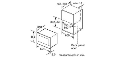 Bosch BFL634GB1 Serie 8 Einbau-Mikrowelle, 38 x 60 cm, 900 W, Türanschlag Links, AutoPilot 7 7 Automatikprogramme, Reinigungsunterstützung, TFT-Touchdisplay, LED-Beleuchtung gleichmäßige Ausleuchtung