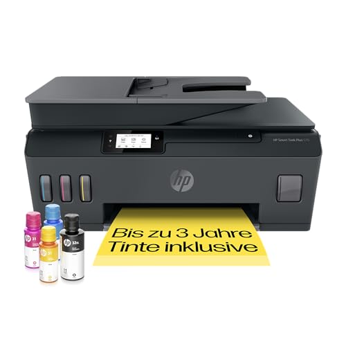 HP Smart Tank Plus 570 3-in-1 Multifunktionsdrucker, 20€ Cashback, (WLAN; ADF; Touchscreen) – 3 Jahre Tinte inklusive, 3 Jahre Garantie, großer Tintentank, hohe Reichweite, Drucken in hoher Qualität