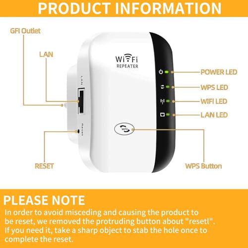 WLAN Verstärker, WLAN Repeater 300 Mbit/s 2.4 GHz, WiFi Extender Booster, WiFi Verstärker mit Repeater/AP Modus und WPS-Funktion,Internet Verstärker bis zu 3650 sq.ft und 35+ Geräten (Weiss)