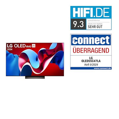 LG OLED55C47LA TV 55" (139 cm) OLED evo Fernseher (α9 Gen7 4K AI-Prozessor, webOS 24, Dolby Vision, bis zu 120Hz) [Modelljahr 2024]