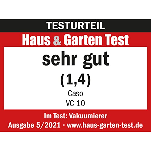 CASO VC10 Vakuumierer - Vakuumiergerät, Lebensmittel bis zu 8x länger frisch, 30cm lange & stabile Schweißnaht, Stiftung Warentest Testsieger (01/2018), inkl. 10 Profi-Folienbeutel