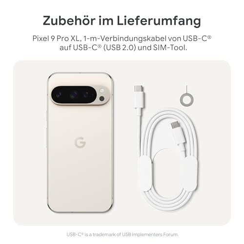 Google Pixel 9 Pro XL – Android-Smartphone mit Gemini ohne SIM-Lock, Dreifach-Rückkamerasystem, 24 Stunden Akkulaufzeit und EIN 6,8 Zoll großes Super Actua-Display – Obsidian, 512GB