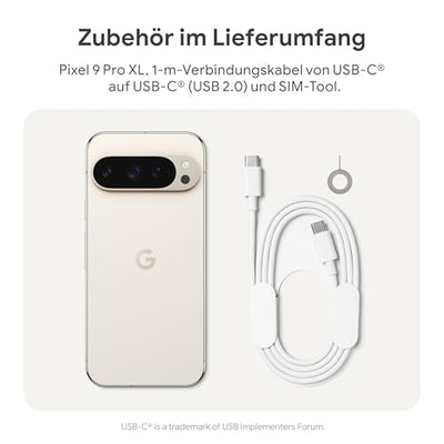 Google Pixel 9 Pro XL – Android-Smartphone mit Gemini ohne SIM-Lock, Dreifach-Rückkamerasystem, 24 Stunden Akkulaufzeit und EIN 6,8 Zoll großes Super Actua-Display – Obsidian, 512GB