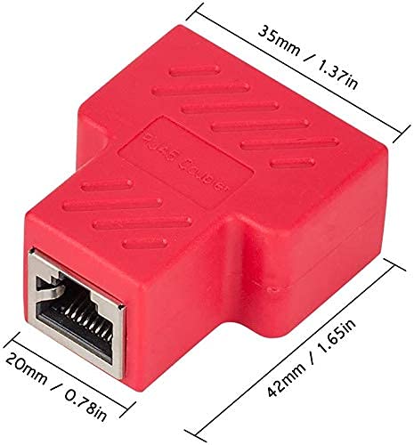 VANDESAIL 2 Pack LAN Splitter Verteiler, LAN Splitter 1 Auf 2, RJ45 Splitter LAN Switch 2Port, Ethernet Splitter Netzwerk Verlängerungen Adapter, LAN Kabel Splitter für Cat5e Cat6 Cat7 Cat8 Kabel