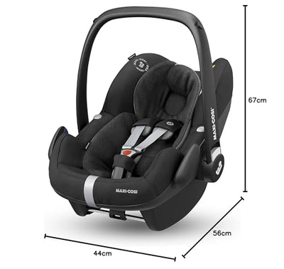 Maxi-Cosi Pebble Pro i-Size Babyschale, Kindersitz für Neugeborene, ab der Geburt bis ca. 12 Monate, 45 bis 75 cm, Essential Black