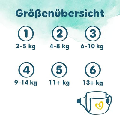 Pampers Baby Windeln Größe 4 (9-14 kg) Harmonie, MONATSBOX, Sanfter Hautschutz Und Pflanzenbasierte Inhaltsstoffe, 174 Stück