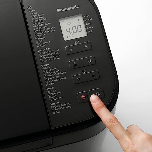 Panasonic SD-YR2540 Premium Grau Vollautomatischer Brotbackautomat, horizontales Design und Hefespender, 32 automatische Programme, zwei Temperatursensoren, 13-Stunden-Zeitvorwahl, Grau