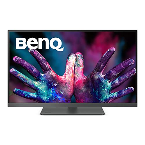 BenQ PD2705U Grafiker Monitor (AQCOLOR Technologie, 27 Zoll, 4K UHD, IPS, P3-Farbraum, USB-C-Laden, DP / HDMI, KVM, Hardware kalibriert, Höhenverstellbar), MacBook kompatibel