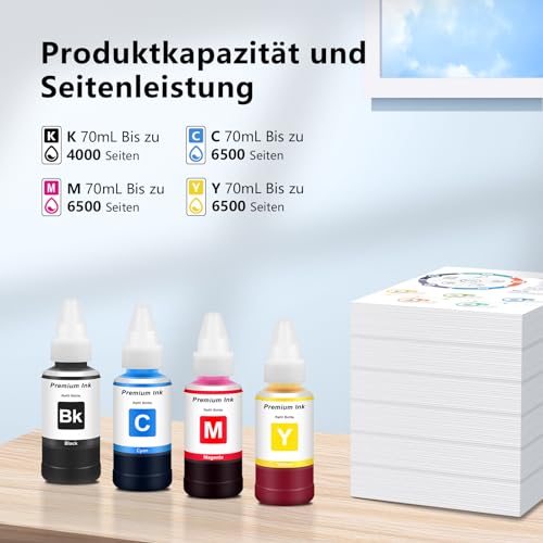 2x Tinte Schwarz T664 T6641 Kompatibel für 664 Schwarz Druckertinte 70mL, Nachfülltinte BK 664 für Drucker ET 2600 ET 2650 ET 2550 ET 4500 ET 3600 ET 2500 ET 4550 ET 14000 ET 16500 L355 L100 L110 L200