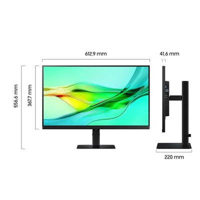 Samsung ViewFinity S60UD Monitor 27 Zoll, QHD/WQHD, 2.560 x 1.440, 100 Hz, HDR10, Eye Saver Mode, USB-C (90 W), Daisy Chain, Integrierter KVM-Switch, LS27D600UAUXEN