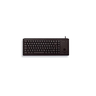 CHERRY G84-4400, Kompakte Tastatur mit Trackball, EU-Layout (QWERTY), Kabelgebunden (USB-Anschluss), 2 Maustasten, Mechanische CHERRY ML Switches, Schwarz