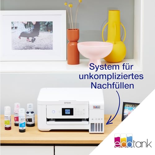 EcoTank ET-2856 A4-Multifunktions-Wi-Fi-Tintentankdrucker, mit einem im Lieferumfang enthaltenen Vorrat an Tinten bis zu 3 Jahren