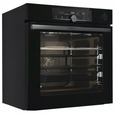 Gorenje 738009 OptiBake Advanced BSA 6747 A04BG Einbau-Backofen / 77L / Heißluft/AutoBake/Touch Bedienung/Bratenthermometer/GentleClose & Open/SteamAssist/StepBake/PizzaMode 300°C/schwarz