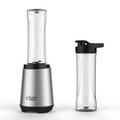 Russell Hobbs Mixer - Standmixer & Smoothie Maker to go [23.500 U/min Power-Motor] inkl. 2x Mixbehälter 600ml (BPA-frei, spülmaschinen- & bruchfest inkl. Deckel) Zerkleinerer, Edelstahl, 23470-56