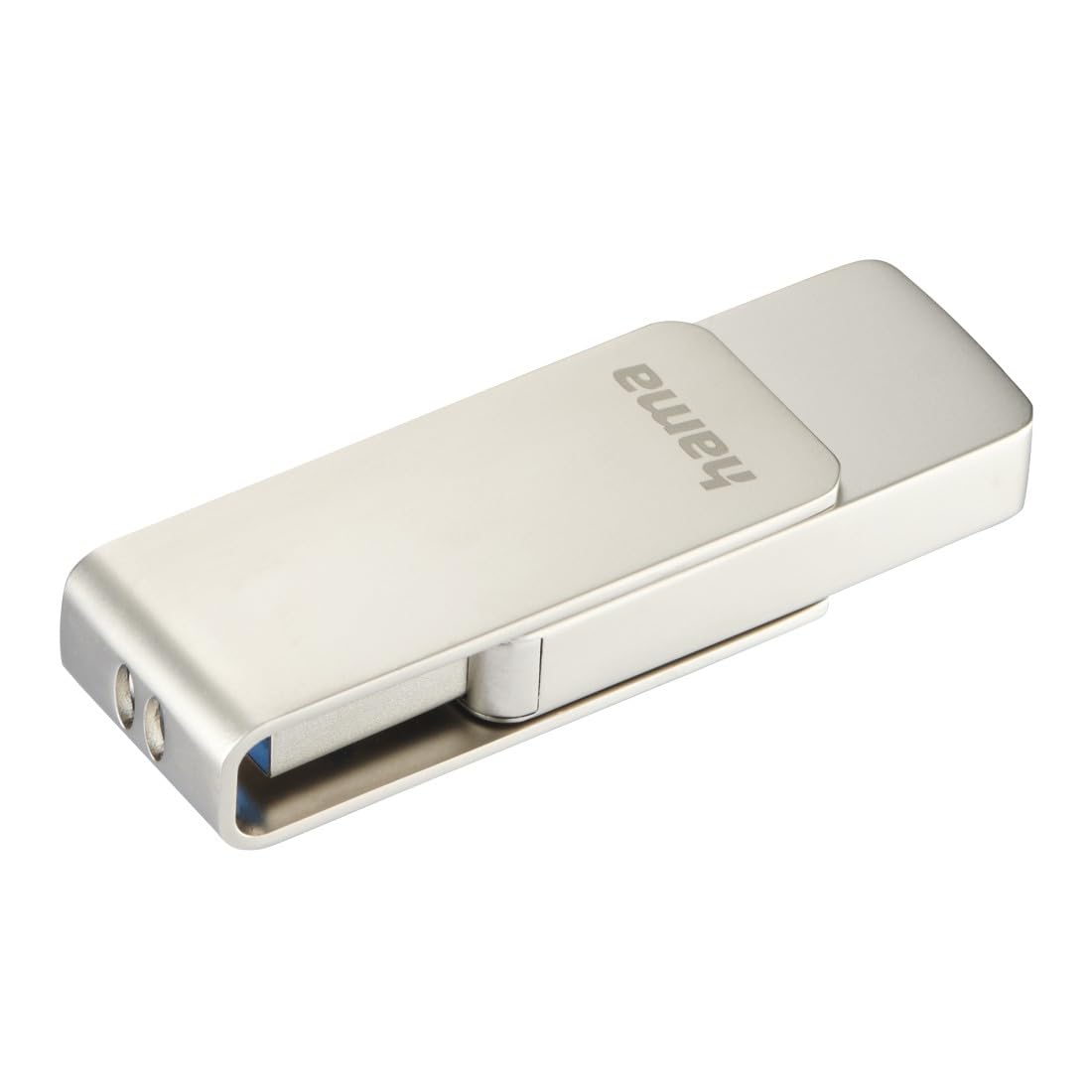 Hama USB Stick, 256GB, USB 3.0 (Speicherstick,USB Stick 3.0, USB Stick 256GB, Datenspeicher, USB A, klein, ultra schnell, 100MB/s, Drehmechanismus, Öse zur Nutzung als Schlüsselhänger) silber