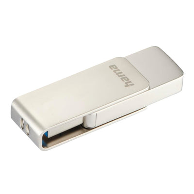 Hama USB Stick, 256GB, USB 3.0 (Speicherstick,USB Stick 3.0, USB Stick 256GB, Datenspeicher, USB A, klein, ultra schnell, 100MB/s, Drehmechanismus, Öse zur Nutzung als Schlüsselhänger) silber