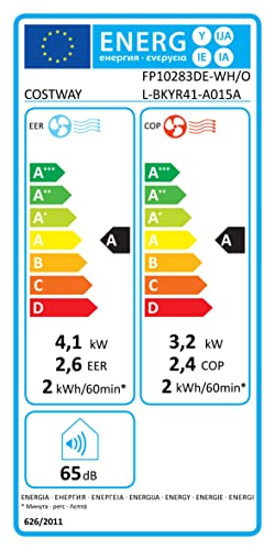 COSTWAY mobile Klimaanlage 14000BTU für 135 m³(45 m²), 5 in 1 Klimagerät Heizlüfter Ventilator Entfeuchter mit Abluftschlauch & APP/Fern Kontrolle