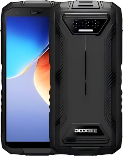 DOOGEE S41 Plus unzerstörbares Telefon, 8 GB RAM 128 GB ROM Mini-Handys, 5,5 Zoll HD Display, Octa Core Prozessor, 13 MP + 8 MP Kamera, Android Smartphone 13/Face ID/GPS/NFC/OTG (Schwarz)