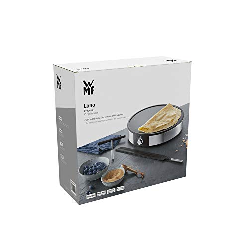 WMF Lono Crepes Maker Creperie mit Wender und Teigverteiler, 1600 W, Ø 33 cm, Crêpes Maker, Pfannkuchen Maker antihaftbeschichtet