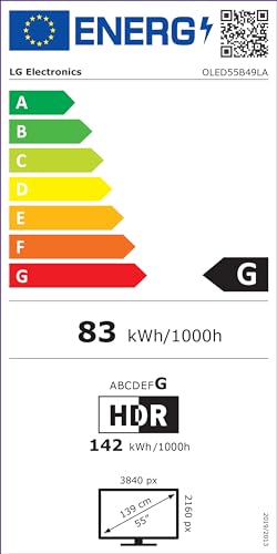 LG OLED55B49LA TV 55" (139 cm) OLED Fernseher (α8 4K AI-Prozessor, webOS 24, Dolby Vision, bis zu 120Hz) [Modelljahr 2024]