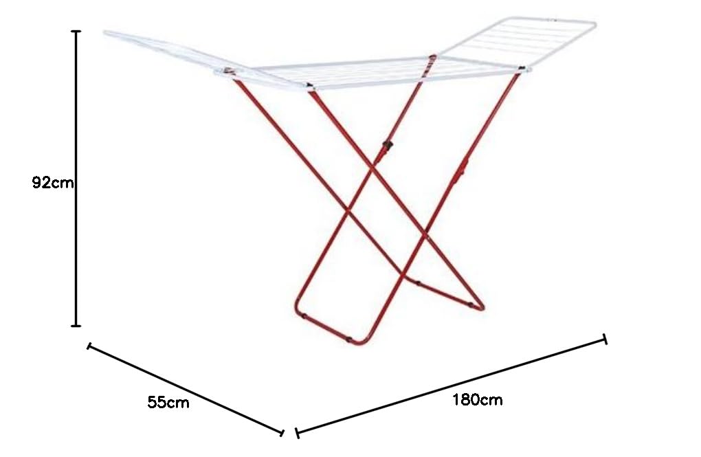 Axentia 251555 Flügelwäschetrockner, Pulverbeschichtet Stahlrohr, Farbig Sortiert, 180 x 55 x 92 cm, Kunststoff, Bekleidung