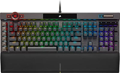 CORSAIR K100 RGB Optisch-Mechanische Kabelgebundene Gaming-Tastatur - OPX Linear-Schalter - PBT Double-Shot Tastenkappen - Elgato Stream Deck & iCUE Kompatibel - PC, Mac, Xbox - QWERTZ DE - Schwarz