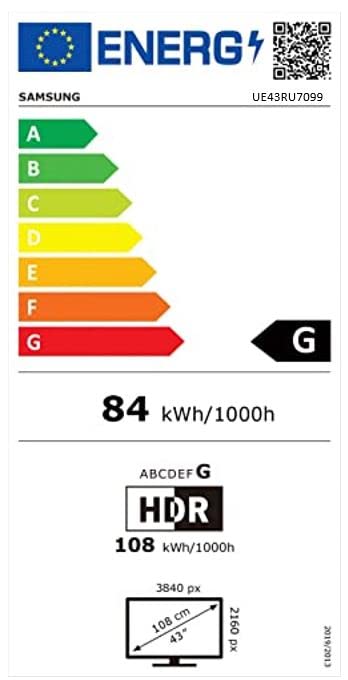 Téléviseur LED Samsung RU7099 108 cm (43 pouces) (Ultra HD, HDR, Triple Tuner, Smart TV) [Année modèle 2019]