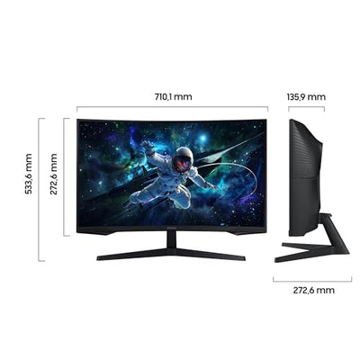 Moniteur de jeu incurvé Samsung Odyssey G55C, 32 pouces, écran avec dalle VA, 2 560 x 1 440 pixels, rayon 1 000R, HDR10, AMD FreeSync, taux de rafraîchissement 165 Hz, temps de réponse 1 ms (MPRT)