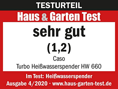 CASO HW 660 Heißwasserspender - heißes Wasser in wenigen Sekunden, spart bis zu 50% Energie gegenüber Wasserkochern, 8 Mengenausgaben, für Babynahrung geeignet, Integrierte Entkalkungserinnerung