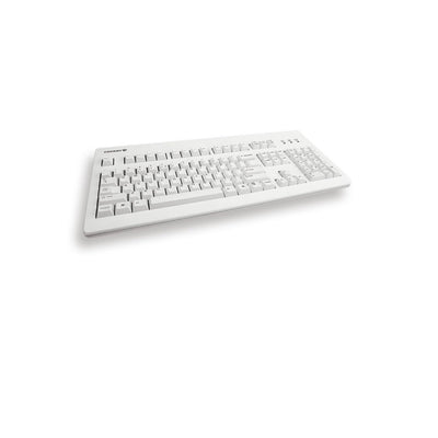 CHERRY G80-3000, Kabelgebundene Mechanische Tastatur, Deutsches Layout (QWERTZ), USB-Anschluss, Robust, Programmierbare Tasten, MX BLUE Switches, Hellgrau