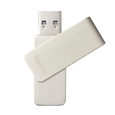 Hama USB Stick, 256GB, USB 3.0 (Speicherstick,USB Stick 3.0, USB Stick 256GB, Datenspeicher, USB A, klein, ultra schnell, 100MB/s, Drehmechanismus, Öse zur Nutzung als Schlüsselhänger) silber