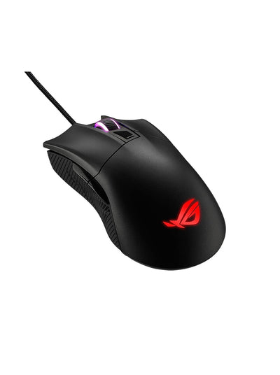 Asus ROG Gladius II Core Gaming-Maus (6200 DPI Sensor, Aura Sync Beleuchtung, Abnehmbare Schalter) schwarz