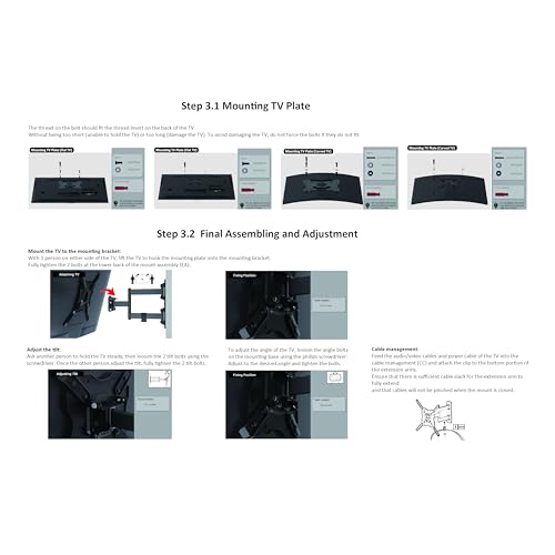 Support TV/support mural Amazon Basics, pivotant, inclinable, pour téléviseurs ou moniteurs à écran plat et incurvé de 26 à 55 pouces jusqu'à 36 kg, max. VESA 400 x 400 mm, noir