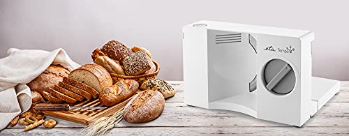 ETA Allesschneider Tempo I klappbare Brotschneidemaschine mit 120W I elektrisch I klein und kompakt I 0-20mm Schnittstärke I Made in Germany Solinger-Klinge