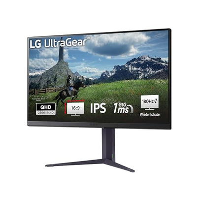 LG Electronics 32GS85QX-B.AEU Ultragear™ QHD Gaming IPS-Monitor 32" (80 cm), 2560 x 1440, 16:9, 1ms GtG, 180 Hz, HDR10, DCI-P3, NVIDIA G-Sync™ Compatible, AMD FreeSync™ - Grau