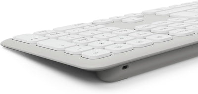 Hama Tastatur-Maus-Set kabellos WKM-550 (Multi-Device 2,4GHz via USB-Empfänger + 2X Bluetooth für PC, Laptop, Tablet, 10 m Reichweite, deutsches QWERTZ-Layout, leise, batteriebetrieben) weiß