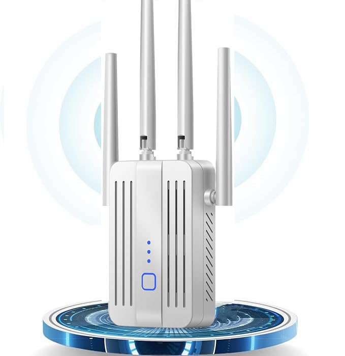 WLAN Verstärker 1200Mbit/s WLAN Repeater,Dualband 5GHz & 2.4GHz WiFi Repeater mit WPS | 1200 Mbit/s | Mit LAN/WAN Port| Einfache Einrichtung | Kompatibel Allen WLAN Geräten